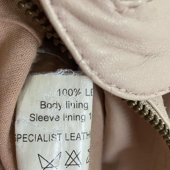 AnnaRita N genuinely leather Moto jacket in cream color, gently used siz… - Picture 4 of 10